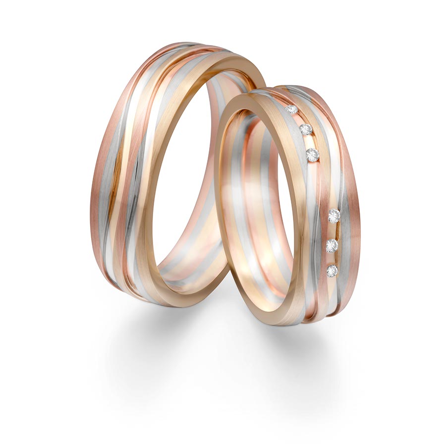 Trauringe Gelb/Rot/Weiß