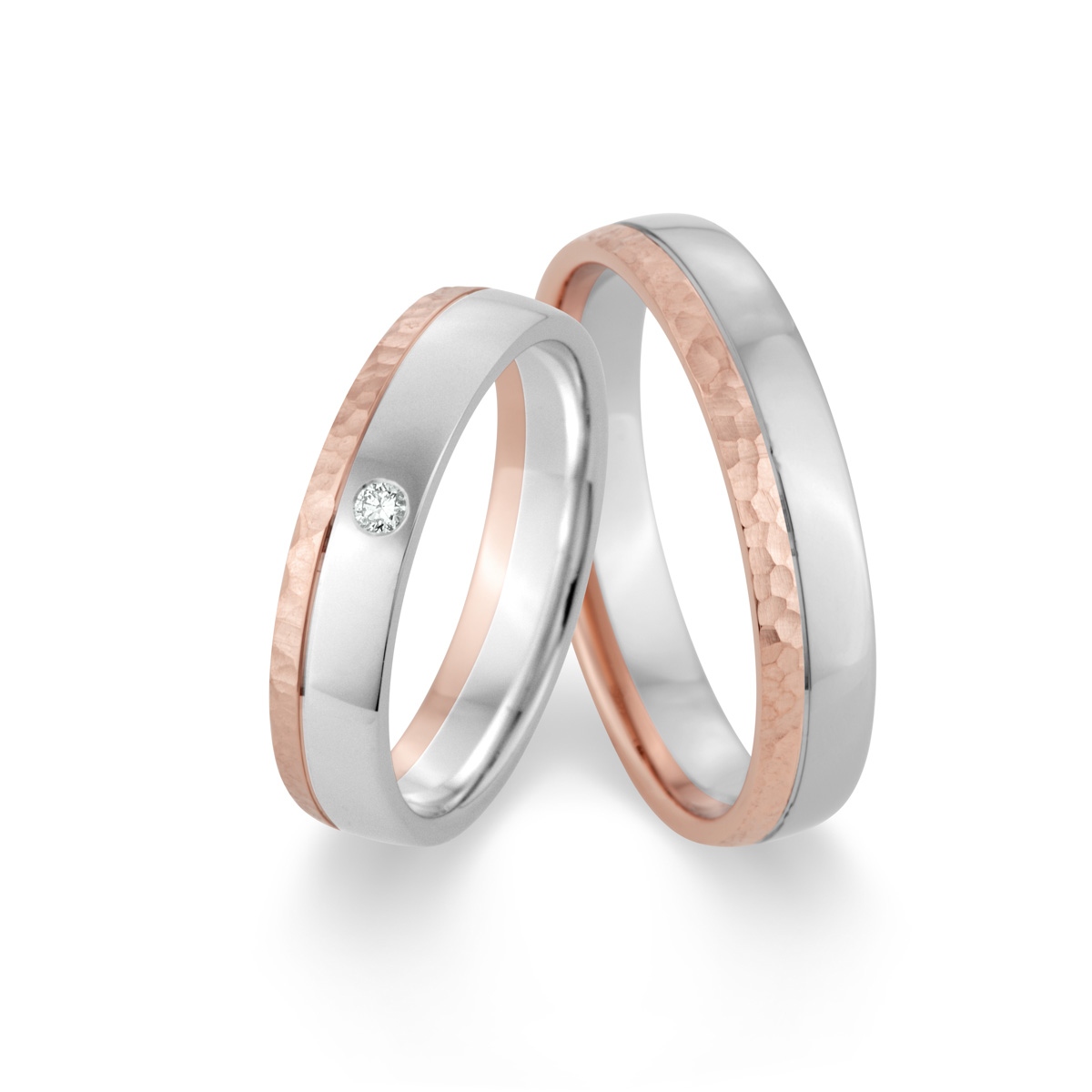 Trauringe 333 Rotgold, Weißgold+Pd 514794-45