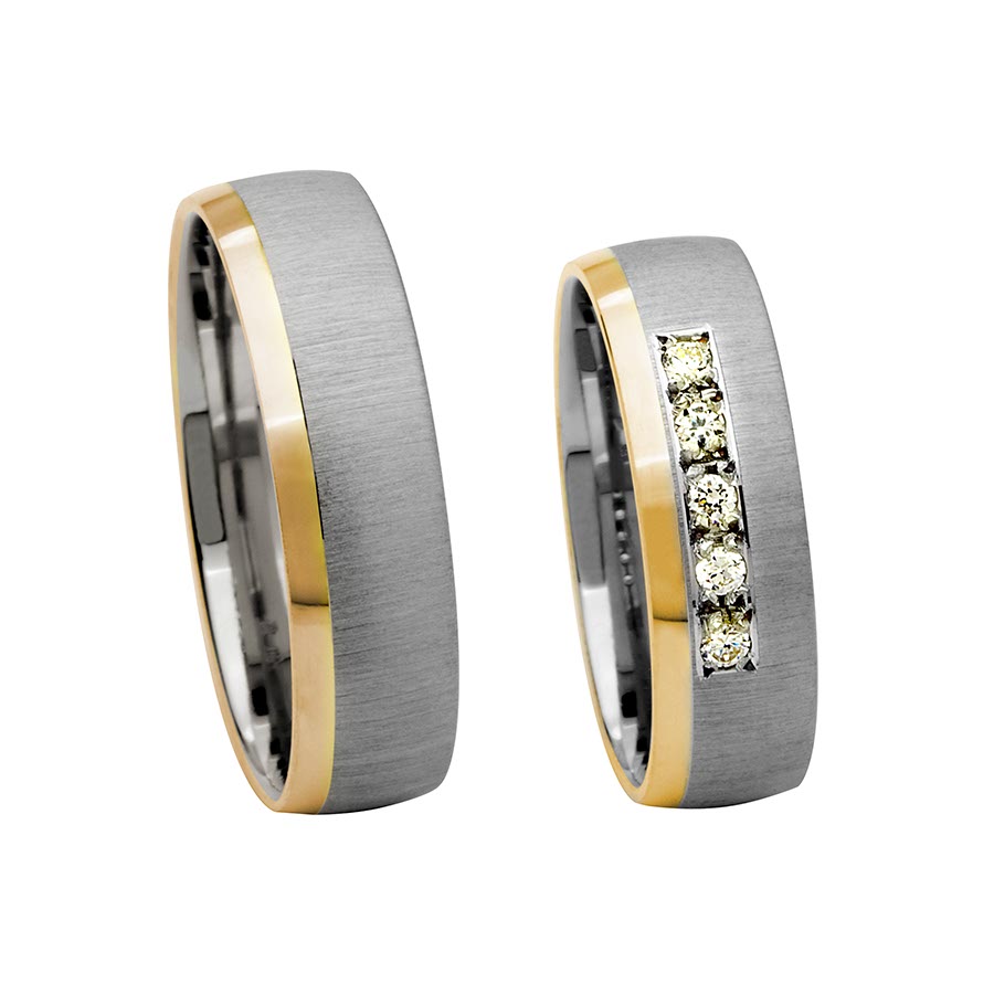 Trauringe / Eheringe 925 Silber, 333 Gelbgold 514248-60