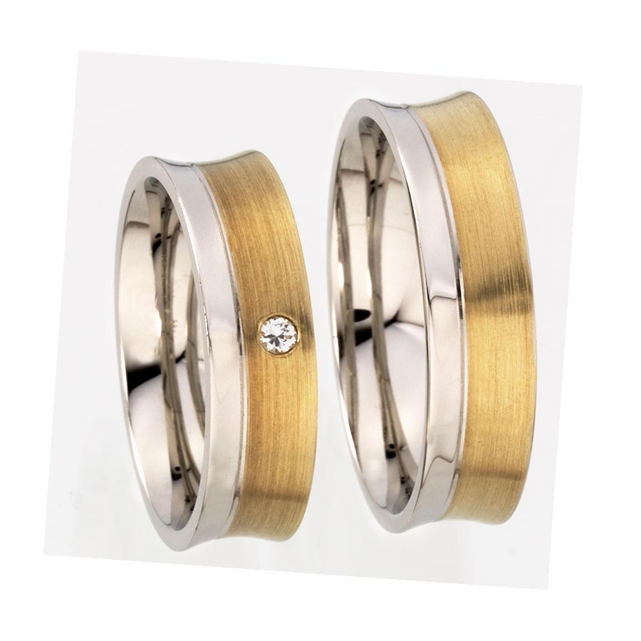 Trauringe / Eheringe 925 Silber, 333 Gelbgold 514382-60