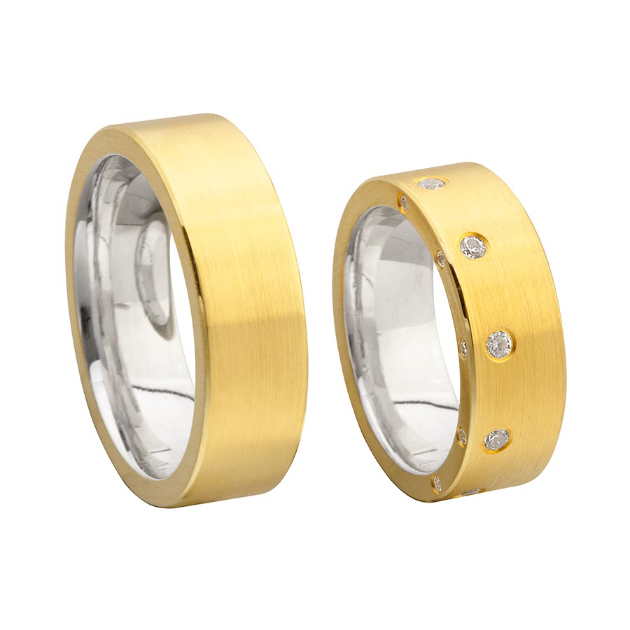 Trauringe 925 Silber-KERN, 750 Gelbgold, Hybrid 514707-72